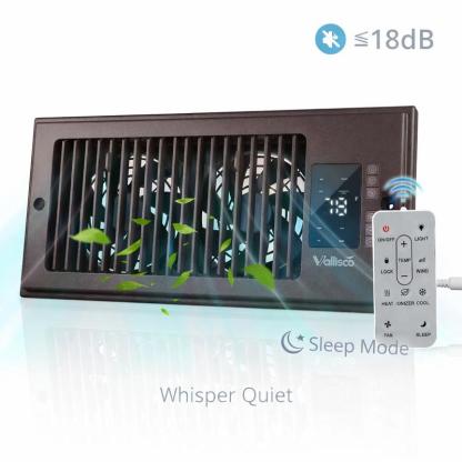 Ventilador booster para rejilla 4x10”, 10 velocidades, silencioso, con control remoto, mejora la circulación de aire en casa.