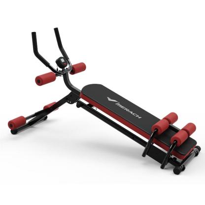 Entrenador abdominal de doble riel, plegable, con pantalla LCD, soporta 200 kg, ideal para ejercitar en casa.