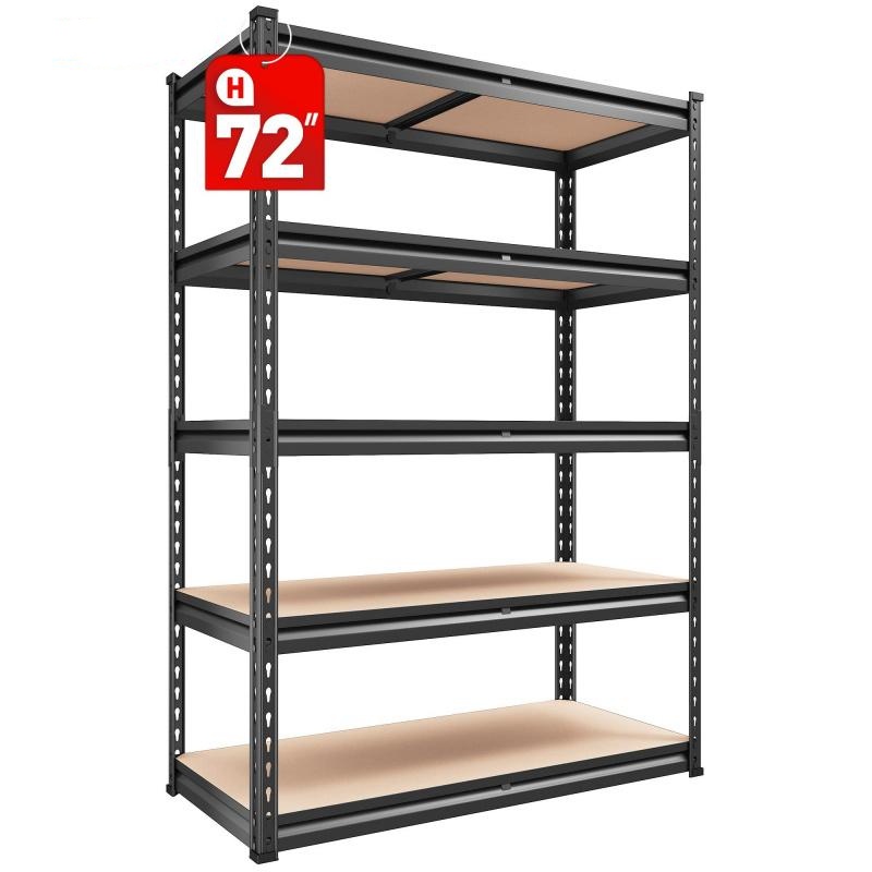 Estantería metálica de 5 niveles ajustable para garaje, almacenamiento duradero para taller, despensa o sótano, organizador de acero.