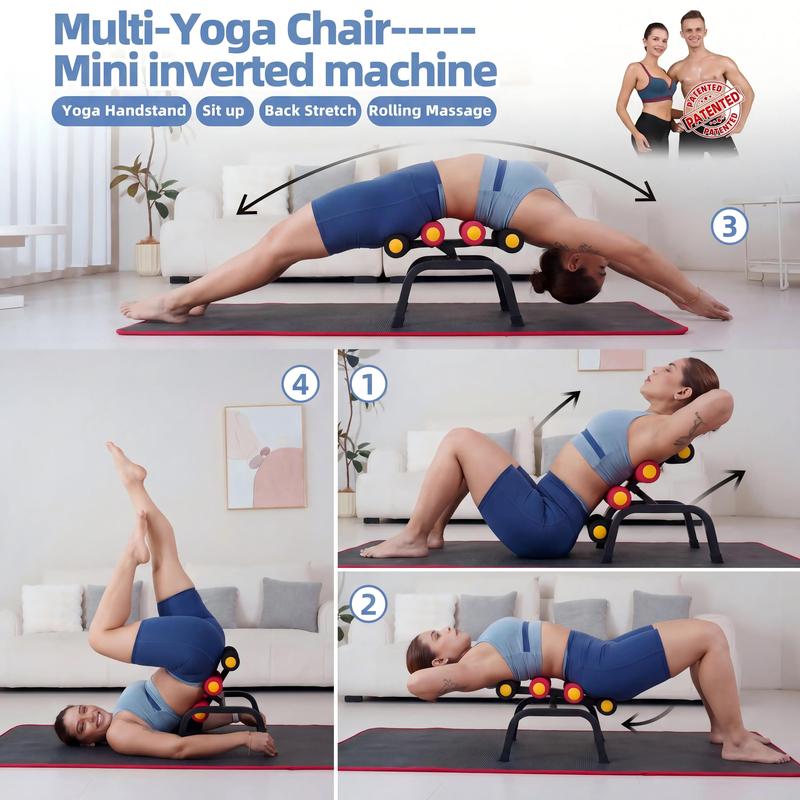 Máquina de inversión para entrenamiento de glúteos, cintura y espalda, ideal para fortalecer la zona lumbar, relajación muscular y ejercicio de fuerza con rodillos de espuma.