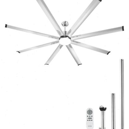 Ventilador de techo 72-84 pulgadas, con o sin luz, 6 velocidades, control remoto, luz LED regulable 3 tonos, motor DC reversible, bajo perfil para interior y exterior.