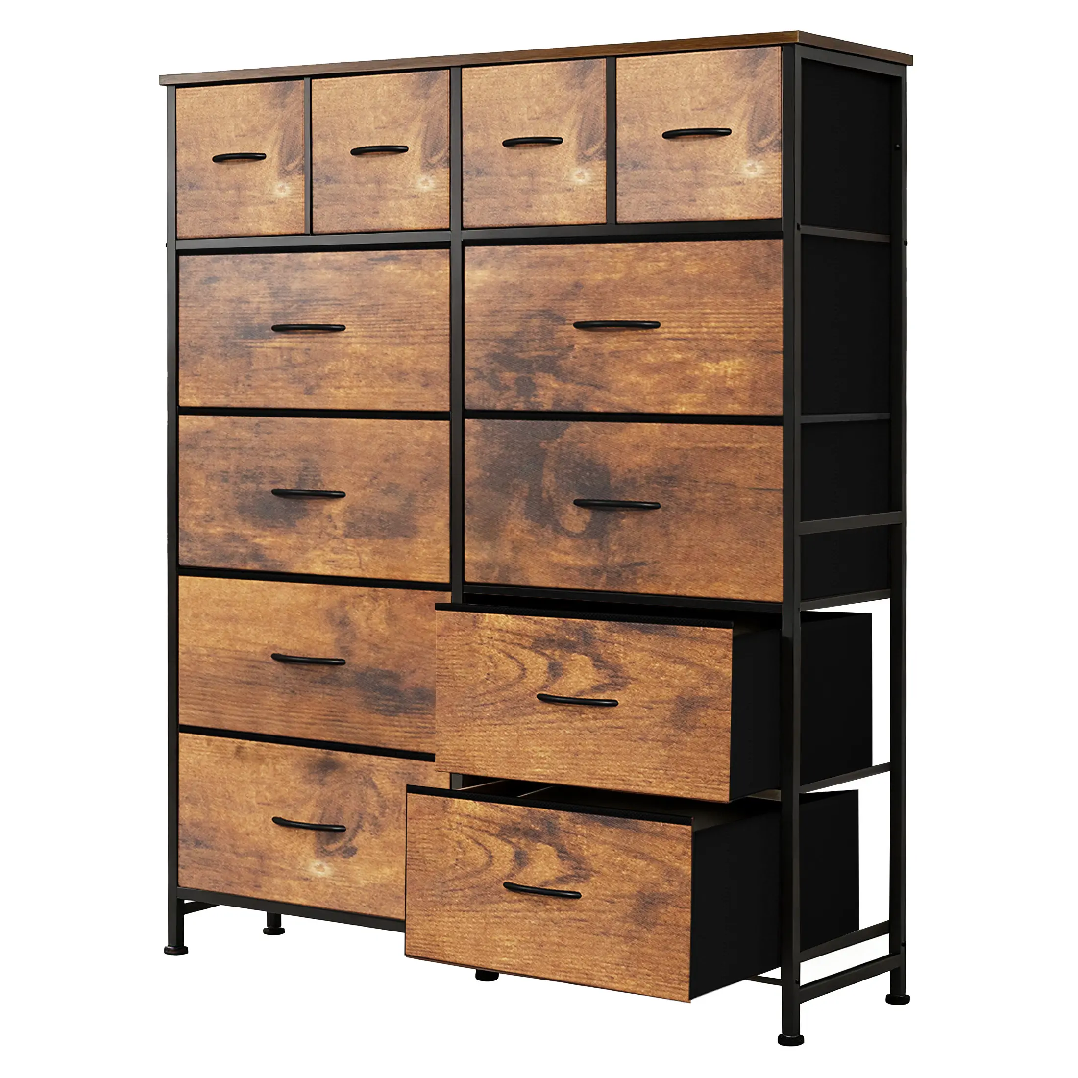Cómoda de Tela con 12 Cajones, Organizador de Almacenamiento para Dormitorio, Oficina y Hogar, Cajones Extraíbles de Tela, Mueble Práctico para Guardar Ropa y Accesorios