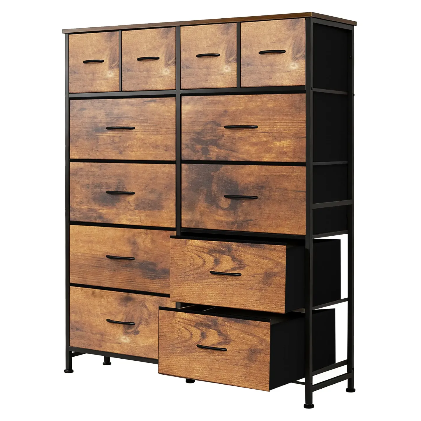 Cómoda de Tela con 12 Cajones, Organizador de Almacenamiento para Dormitorio, Oficina y Hogar, Cajones Extraíbles de Tela, Mueble Práctico para Guardar Ropa y Accesorios