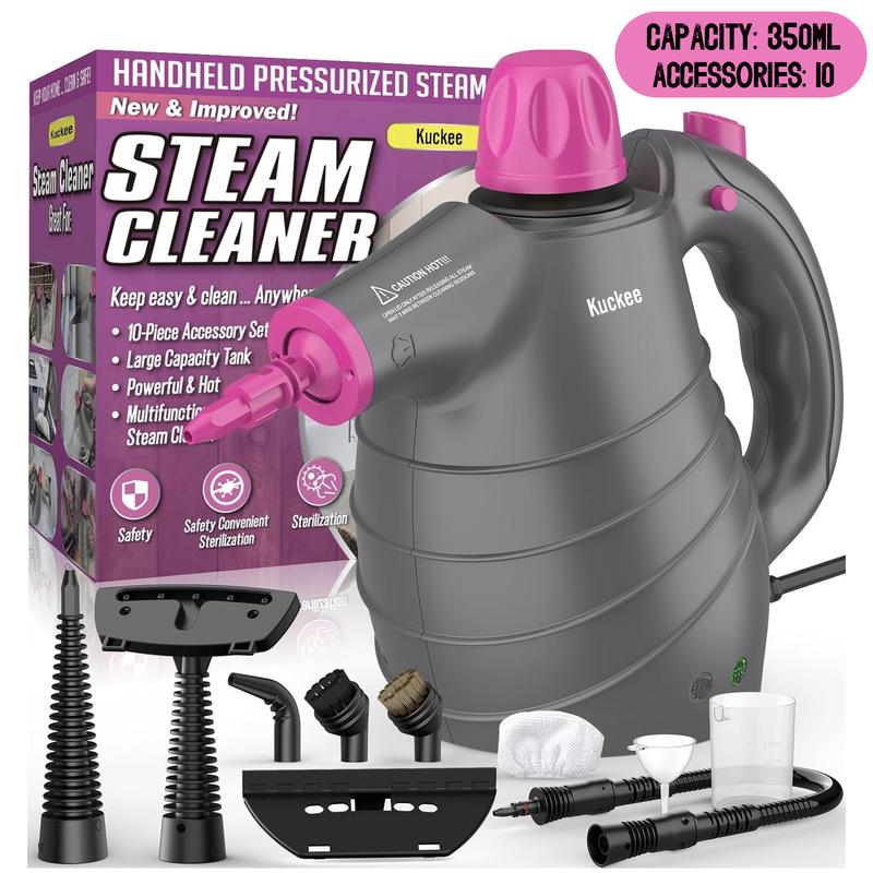 Limpiador portátil de vapor a presión con 12 accesorios, ideal para limpiar cocina, baño, pisos, ventanas y otras superficies del hogar.