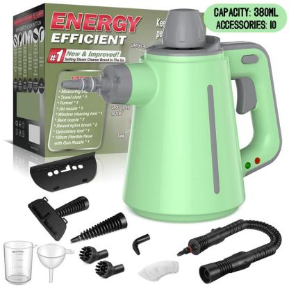 Limpiador portátil de vapor a presión con 12 accesorios, ideal para limpiar cocina, baño, pisos, ventanas y otras superficies del hogar.