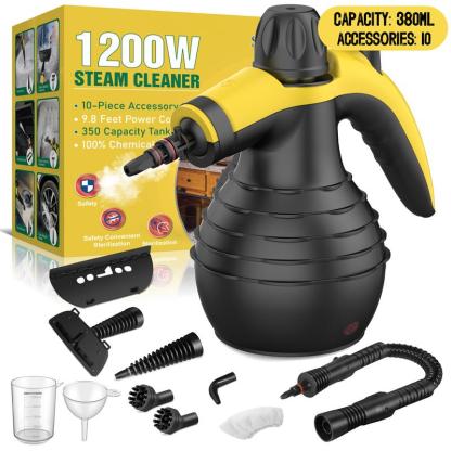 Limpiador portátil de vapor a presión con 12 accesorios, ideal para limpiar cocina, baño, pisos, ventanas y otras superficies del hogar.