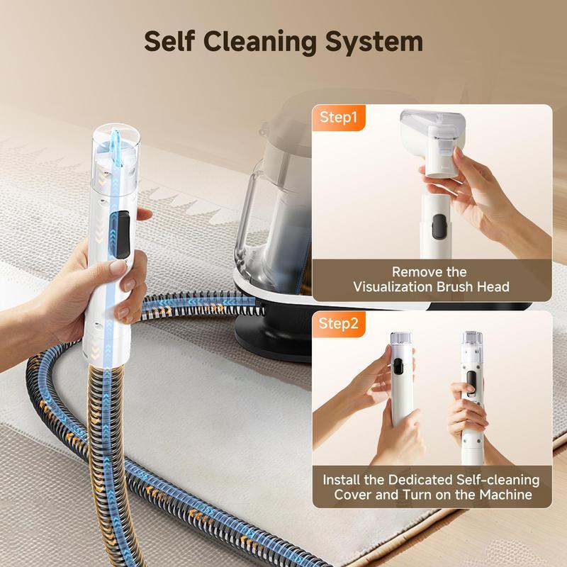 Lavadora portátil para alfombras y tapicería, limpieza profunda y extracción de agua, ideal para hogar y auto, ligera y fácil de usar