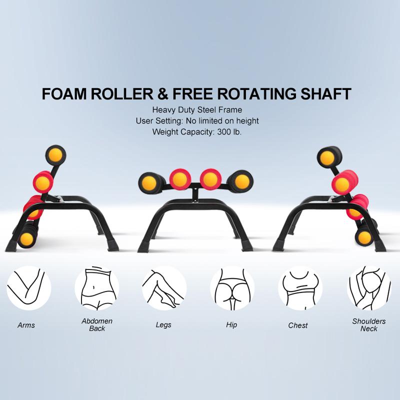 Máquina de inversión para entrenamiento de glúteos, cintura y espalda, ideal para fortalecer la zona lumbar, relajación muscular y ejercicio de fuerza con rodillos de espuma.
