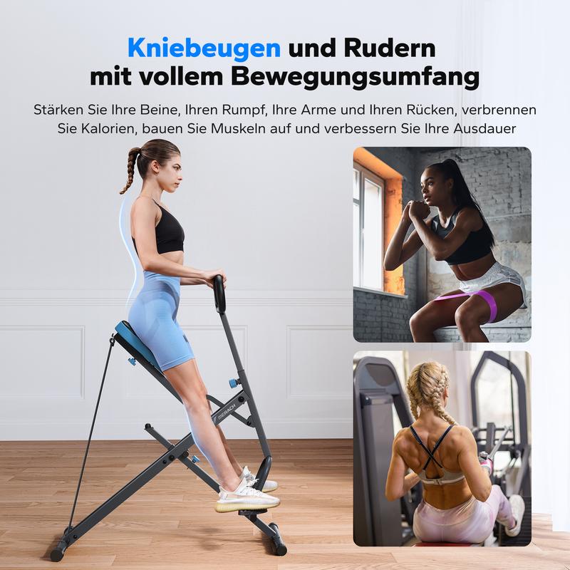 Máquina de ejercicio para glúteos y piernas, con resistencia ajustable, diseño plegable, capacidad de hasta 350 lb (159 kg), ideal para fortalecer músculos y entrenar cómodamente en casa.