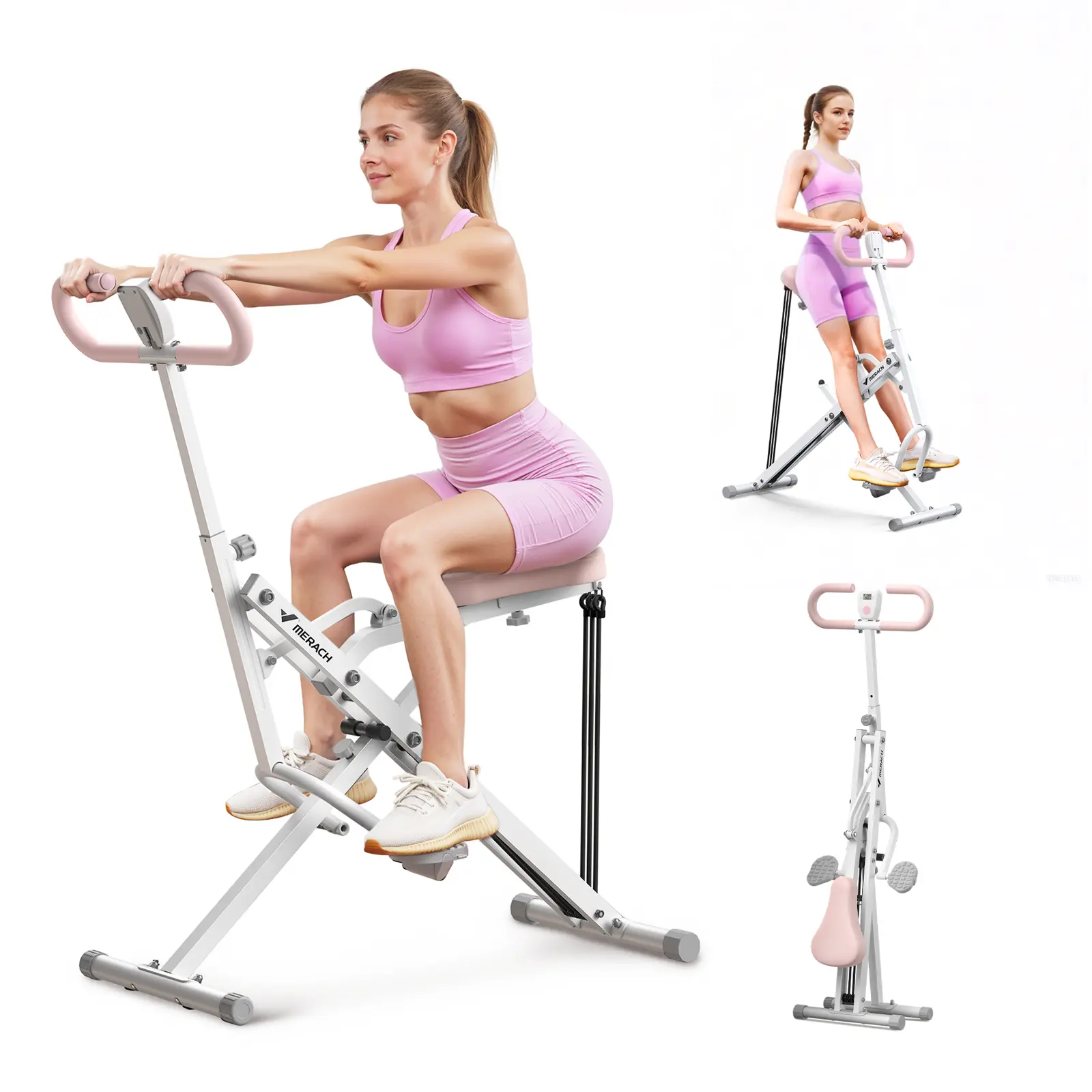 Máquina de ejercicio para glúteos y piernas, con resistencia ajustable, diseño plegable, capacidad de hasta 350 lb (159 kg), ideal para fortalecer músculos y entrenar cómodamente en casa.
