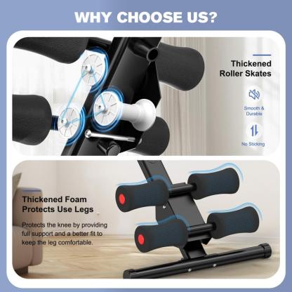 Relife Sports Máquina Ajustable y Plegable para Abdominales con Monitor LCD, Bandas de Resistencia y Protección para Rodillas