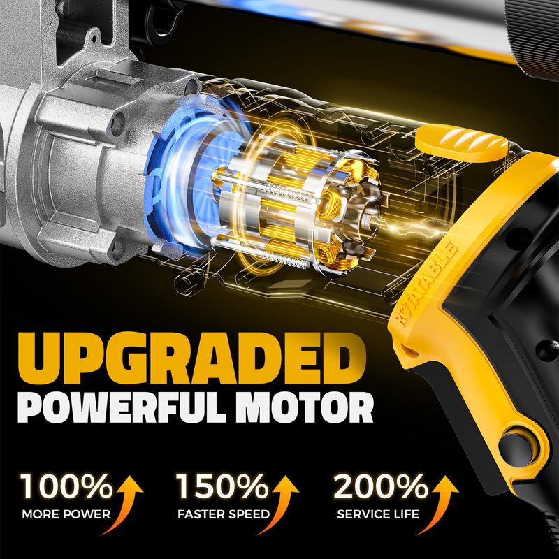 Pistola de grasa inalámbrica compatible con baterías DeWalt/Milwaukee (sin batería), presión de 12000 PSI, diseño con agarre doble tipo pistola y en línea, compatible con grasa a granel y cartuchos, incluye manguera de 39" y 4 acopladores.