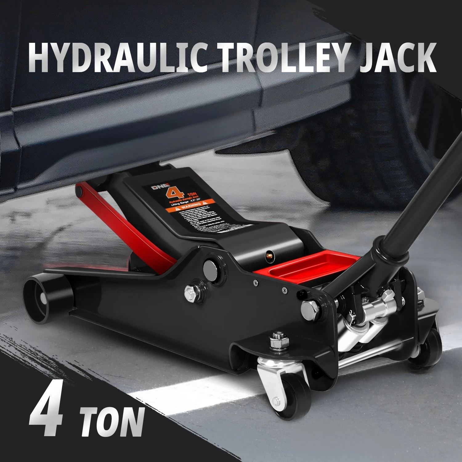 Gato hidráulico de piso de perfil bajo 3/4 toneladas – Levantamiento rápido, doble pistón, rango 8.5–50 cm, certificado GS, herramienta automotriz para reparación de coches