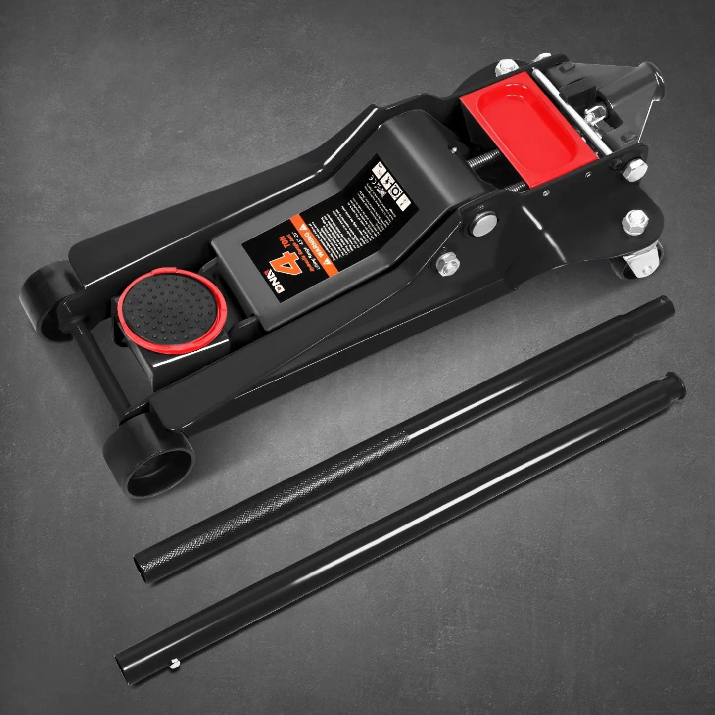 Gato hidráulico de piso de perfil bajo 3/4 toneladas – Levantamiento rápido, doble pistón, rango 8.5–50 cm, certificado GS, herramienta automotriz para reparación de coches
