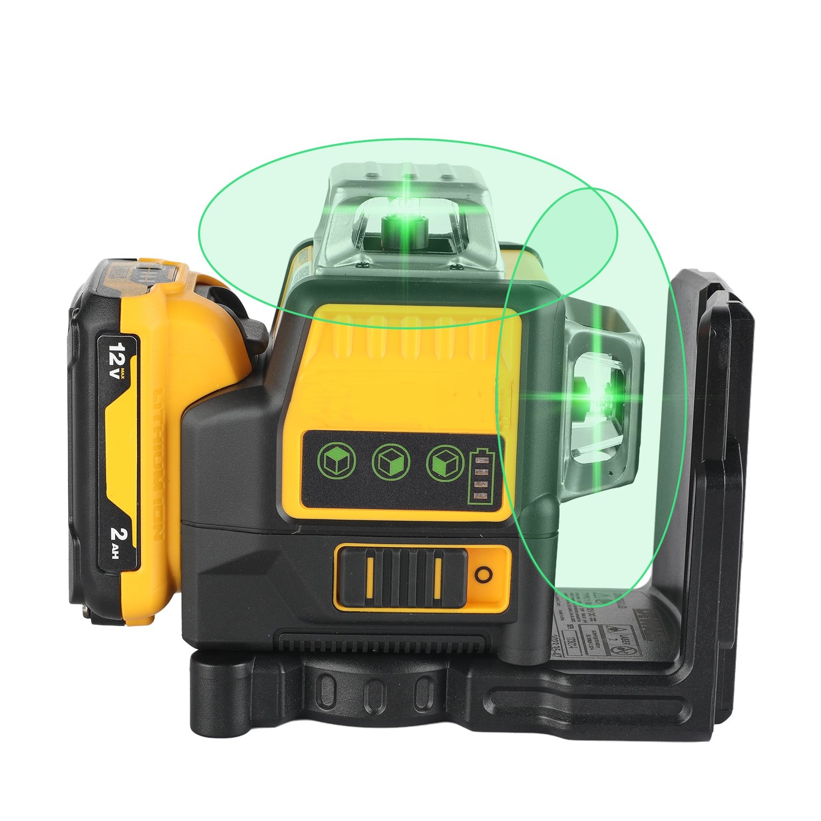 Nivel Láser Verde de 12 Líneas, 3 Lados, 360° Todo Alrededor, para Uso Exterior, Ideal para Precisión