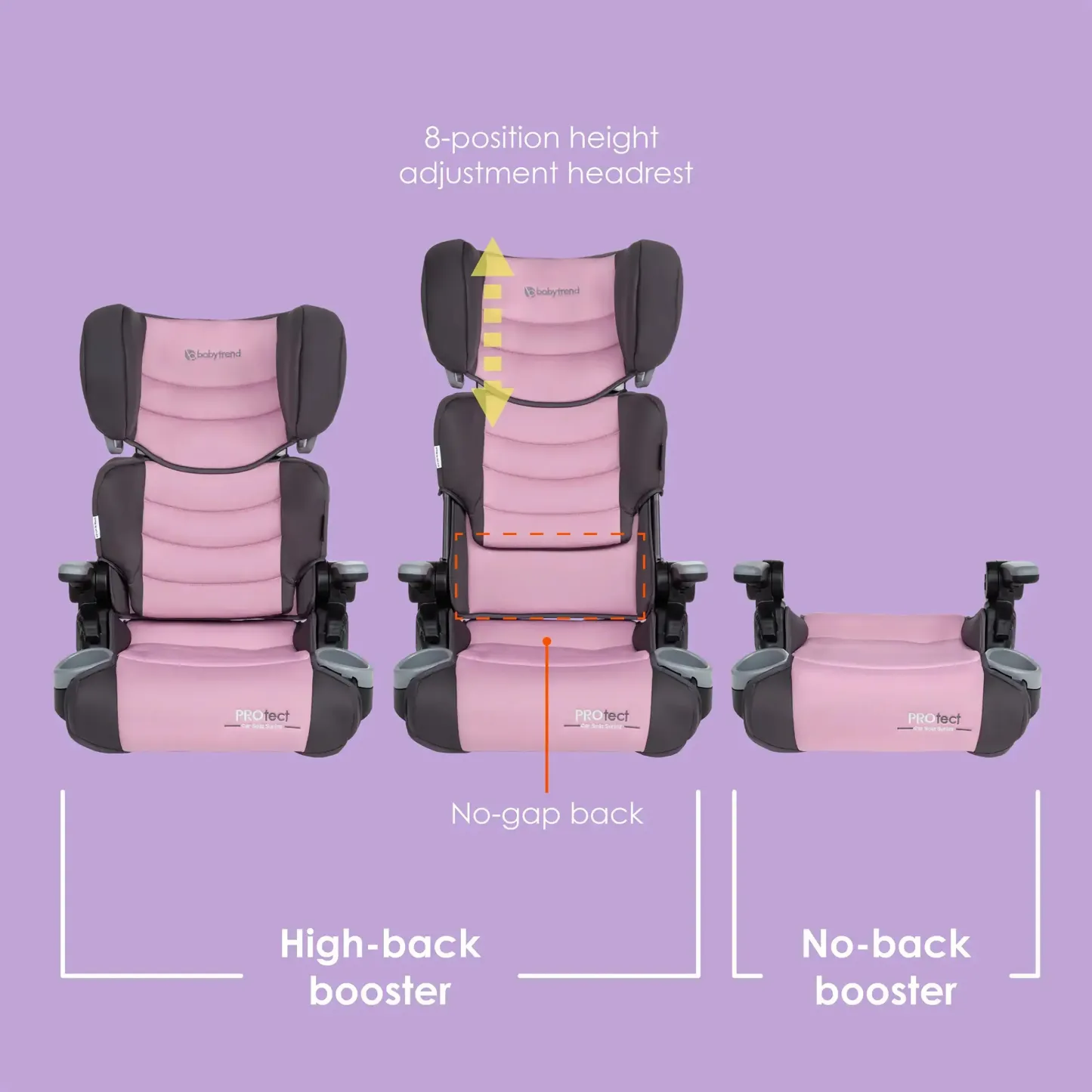 Asiento elevador para auto 2 en 1 ligero y plegable para niños con protección lateral