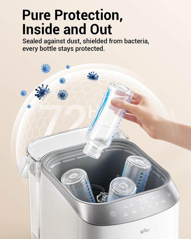 Lavadora, esterilizador y secadora todo en uno para biberones y accesorios, con 90 tabletas, limpieza automática y fácil de usar.