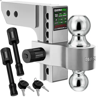 Enganche de Remolque Ajustable para Receptor de 2", Aluminio Resistente con Capacidad de Arrastre de 12,500 lb para Camionetas, RV y Remolques