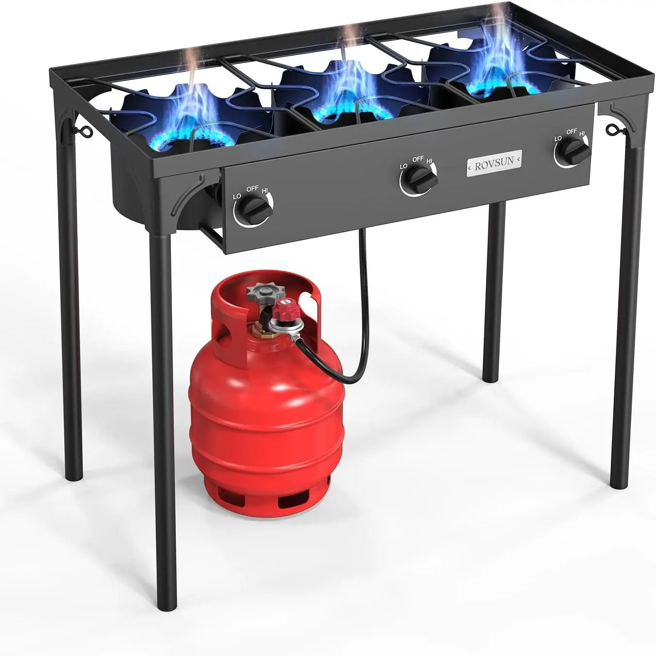 Estufa de gas de propano para exterior, 1/2/3 quemadores, hasta 225,000 BTU, con regulador CSA, ideal para camping y cocina al aire lib