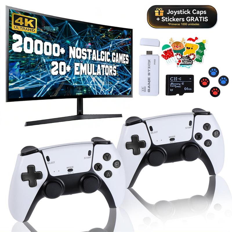 Consola de Juegos Retro con 20000+ Juegos Integrados 26 Emuladores HDMI 4K y Controladores Duales Premium para Juegos Inmersivos