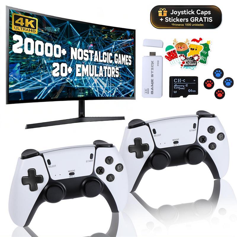 Consola de Juegos Retro con 20000+ Juegos Integrados 26 Emuladores HDMI 4K y Controladores Duales Premium para Juegos Inmersivos