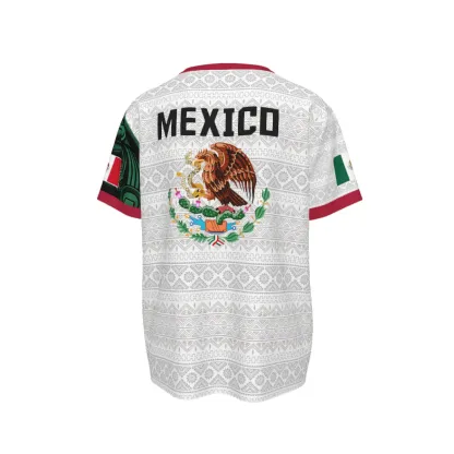 Jersey de México 2026 estilo Calendario Azteca para hombre y mujer, cuello V, ideal para jugadores y aficionados al fútbol