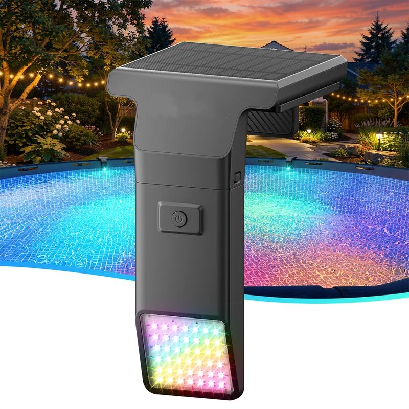Luz solar para alberca con control remoto, compatible con albercas enterradas y elevadas, diseño sumergible e impermeable, ideal para iluminación decorativa de piscinas