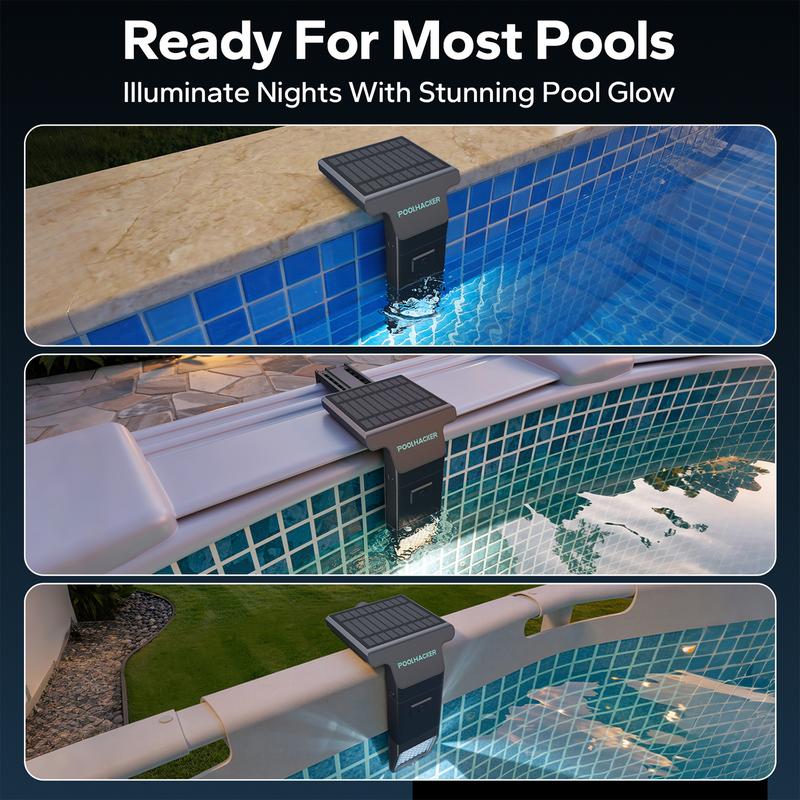 Luz solar para alberca con control remoto, compatible con albercas enterradas y elevadas, diseño sumergible e impermeable, ideal para iluminación decorativa de piscinas