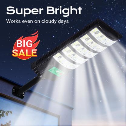 Luz Solar para Calle Exterior Mejorada, LED 5730 SMD de 120 lm/W, Panel Monocristalino, Batería LiFePO4 e Impermeable IP65 para Patio, Jardín, Calle y Garaje