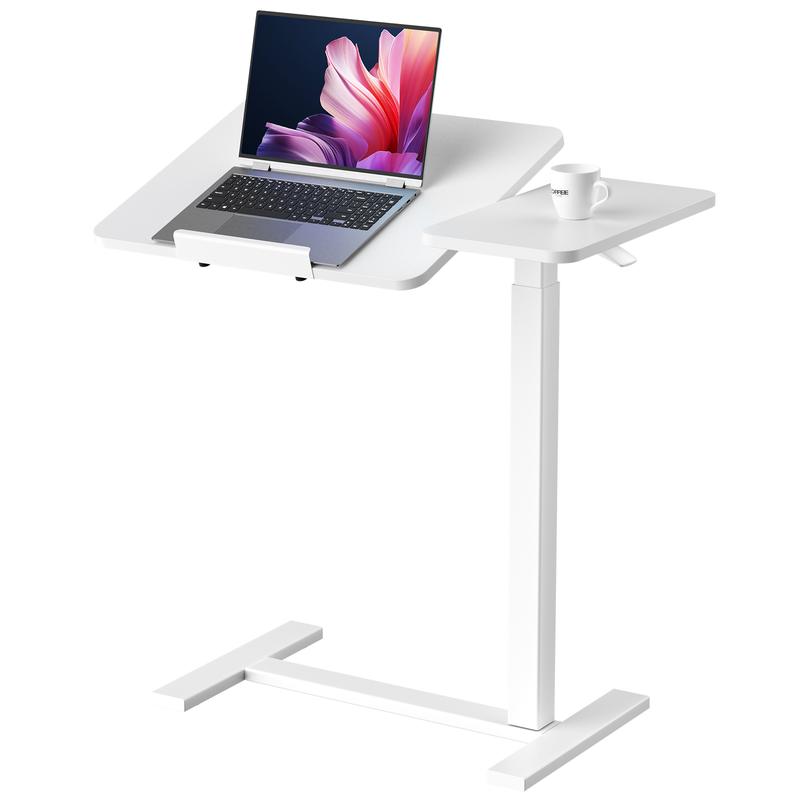 Mesa Auxiliar Ajustable para Cama con Ruedas, Escritorio Móvil para Laptop y PC, Altura Regulable, Tablero Inclinable, Mesa Rodante para Trabajo, Estudio y Oficina en Casa