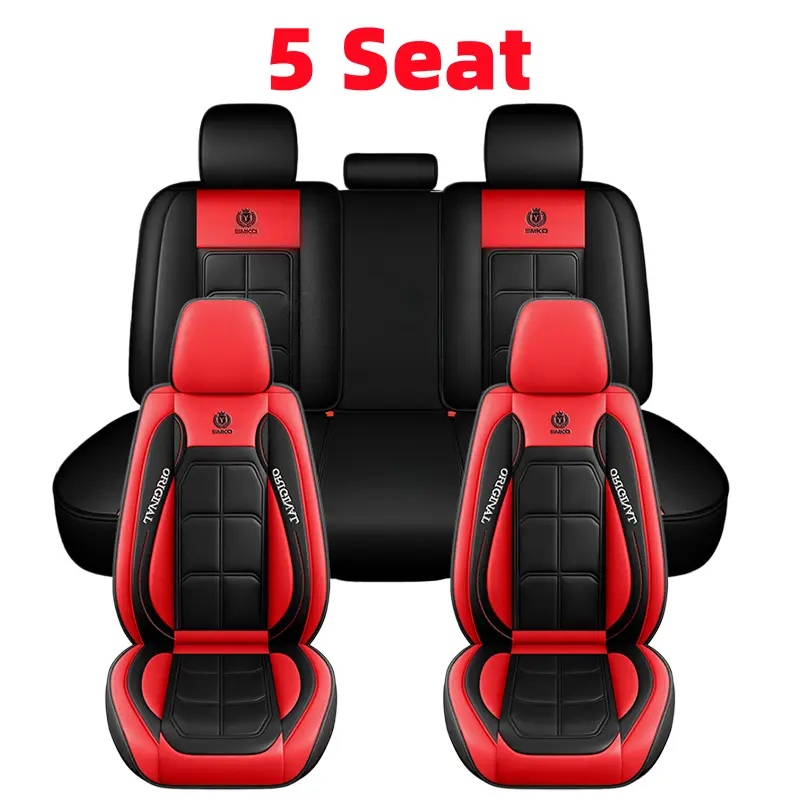 Fundas de Piel PU para Auto, Impermeables, Cobertura Completa para 5 Asientos, Ajuste Universal