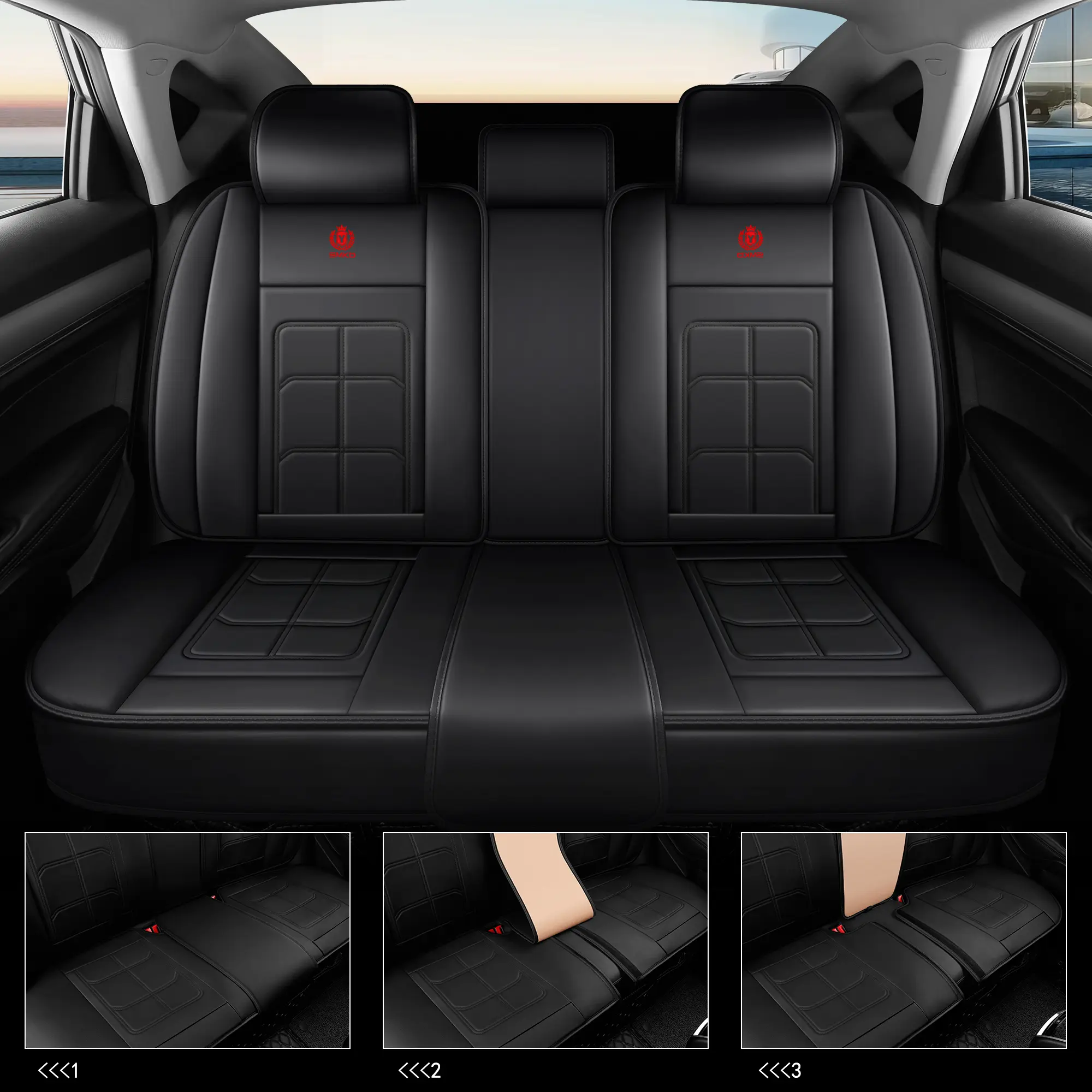 Fundas de Piel PU para Auto, Impermeables, Cobertura Completa para 5 Asientos, Ajuste Universal