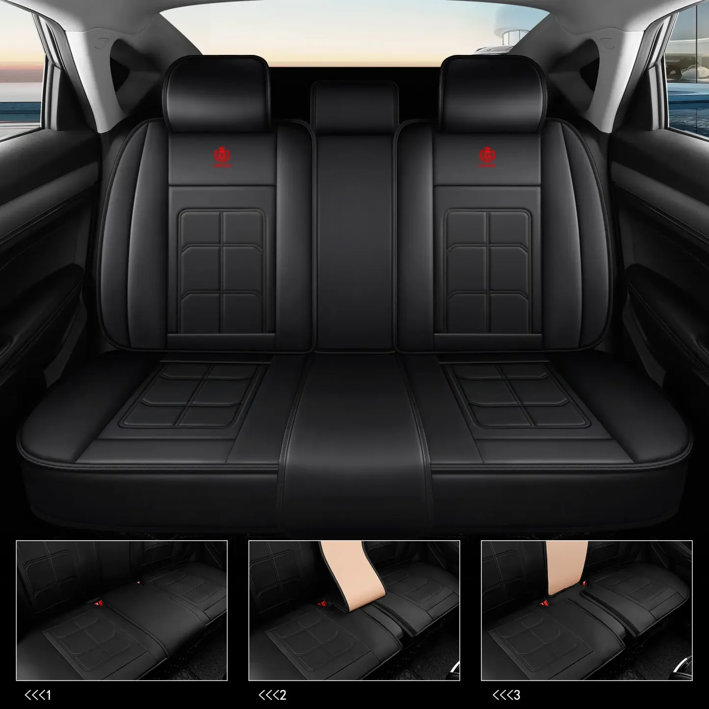 Fundas de Piel PU para Auto, Impermeables, Cobertura Completa para 5 Asientos, Ajuste Universal