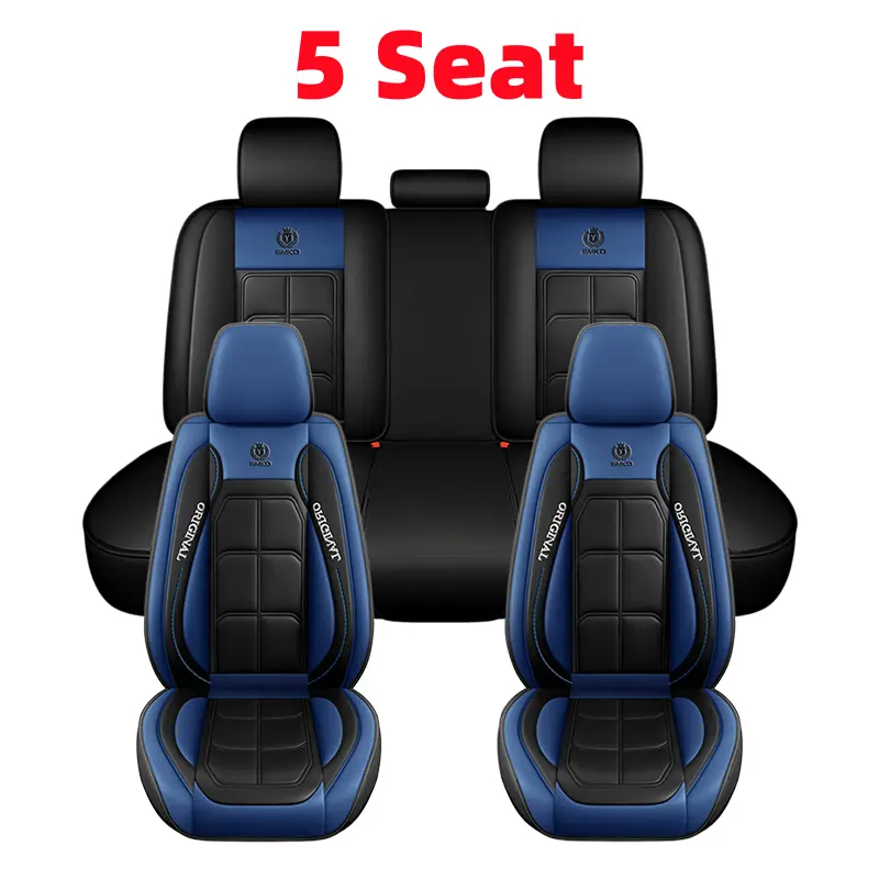 Fundas de Piel PU para Auto, Impermeables, Cobertura Completa para 5 Asientos, Ajuste Universal
