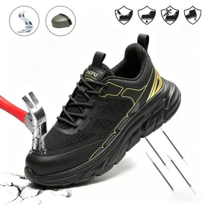 Zapatos de Seguridad con Punta de Acero para Hombre y Mujer, Ligeros y Transpirables, Antiperforación, Antigolpes, Suela EVA para Trabajo Industrial y Exterior