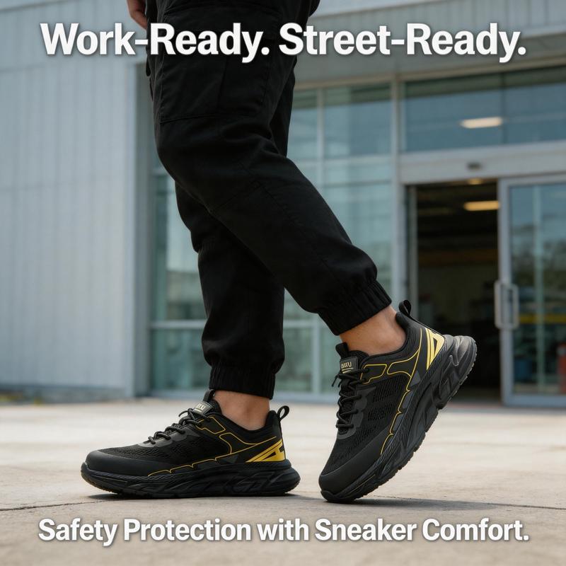 Zapatos de Seguridad con Punta de Acero para Hombre y Mujer, Ligeros y Transpirables, Antiperforación, Antigolpes, Suela EVA para Trabajo Industrial y Exterior