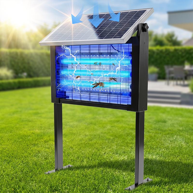 Lámpara Mata Mosquitos Electrónica Recargable de 20W para Exterior, Impermeable, con 3 Tubos UV, Batería de 6000mAh y Doble Método de Carga, Ideal para Patio, Jardín y Camping