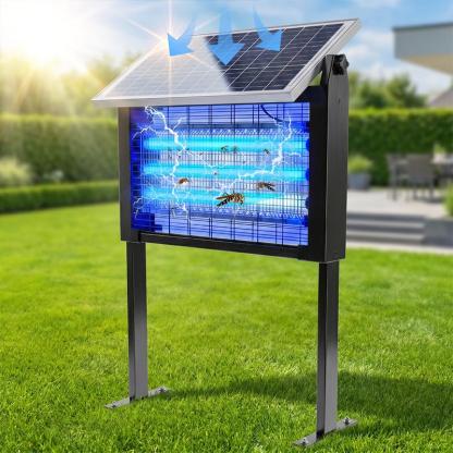 Lámpara Mata Mosquitos Electrónica Recargable de 20W para Exterior, Impermeable, con 3 Tubos UV, Batería de 6000mAh y Doble Método de Carga, Ideal para Patio, Jardín y Camping
