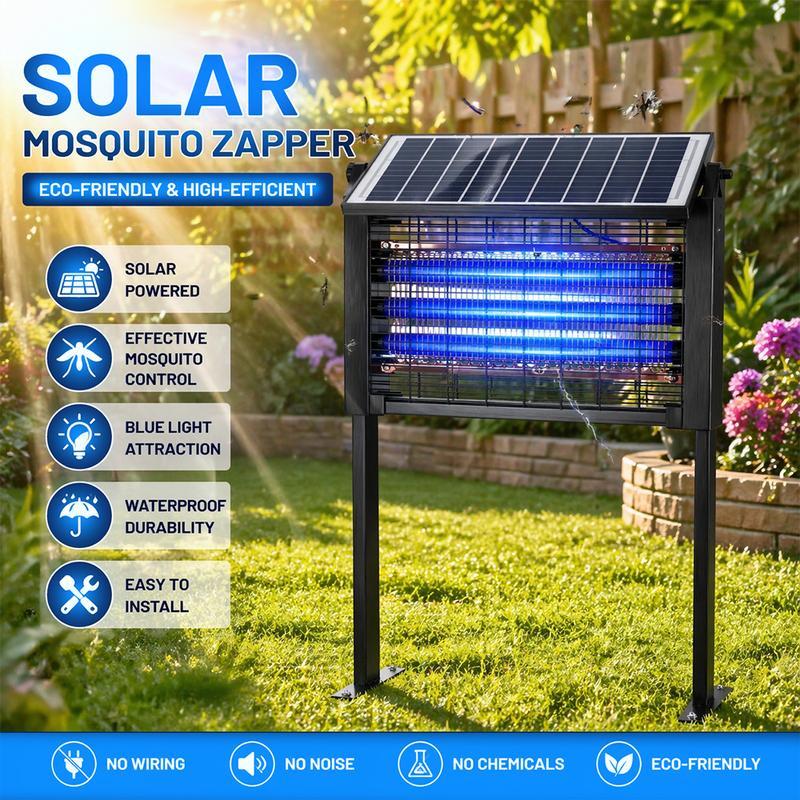Lámpara Mata Mosquitos Electrónica Recargable de 20W para Exterior, Impermeable, con 3 Tubos UV, Batería de 6000mAh y Doble Método de Carga, Ideal para Patio, Jardín y Camping