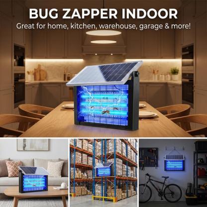 Lámpara Mata Mosquitos Electrónica Recargable de 20W para Exterior, Impermeable, con 3 Tubos UV, Batería de 6000mAh y Doble Método de Carga, Ideal para Patio, Jardín y Camping