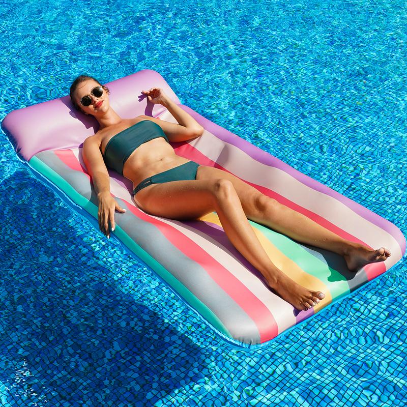 Flotador Gigante 183x97 cm con Reposacabezas, Camastro Inflable para Alberca para Adultos