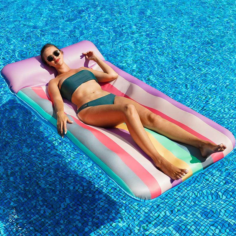 Flotador Gigante 183x97 cm con Reposacabezas, Camastro Inflable para Alberca para Adultos