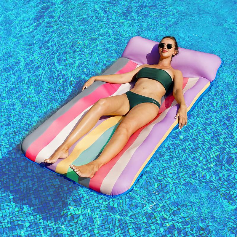 Flotador Gigante 183x97 cm con Reposacabezas, Camastro Inflable para Alberca para Adultos