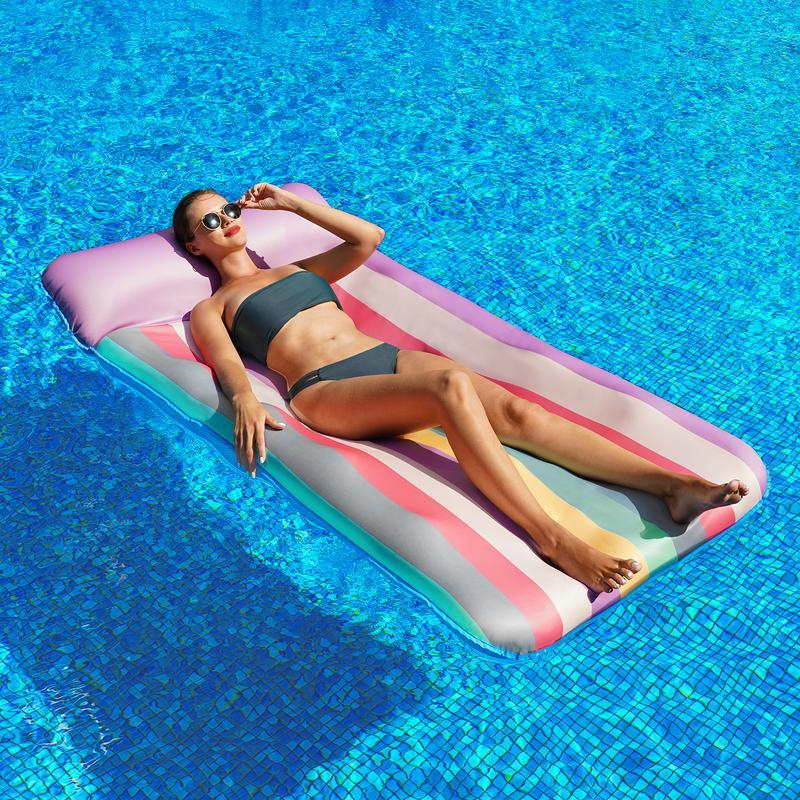 Flotador Gigante 183x97 cm con Reposacabezas, Camastro Inflable para Alberca para Adultos