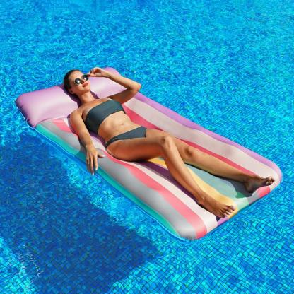 Flotador Gigante 183x97 cm con Reposacabezas, Camastro Inflable para Alberca para Adultos