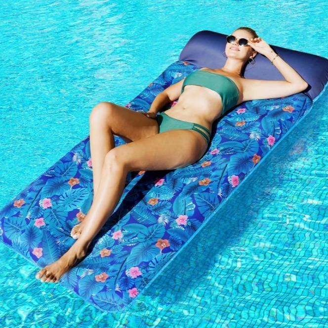 Flotador Gigante 183x97 cm con Reposacabezas, Camastro Inflable para Alberca para Adultos