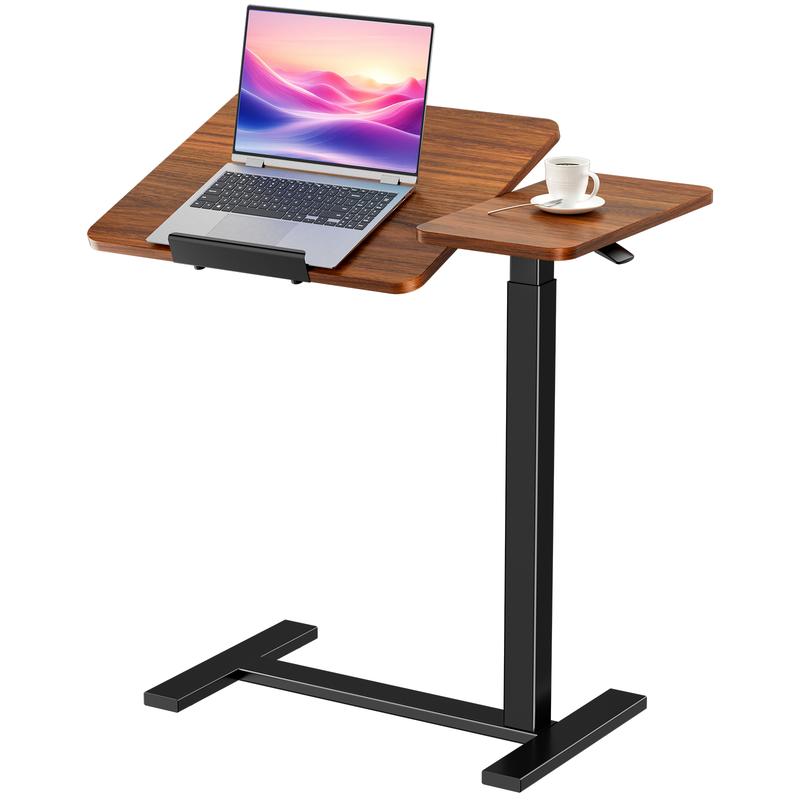 Mesa Auxiliar Ajustable para Cama con Ruedas, Escritorio Móvil para Laptop y PC, Altura Regulable, Tablero Inclinable, Mesa Rodante para Trabajo, Estudio y Oficina en Casa