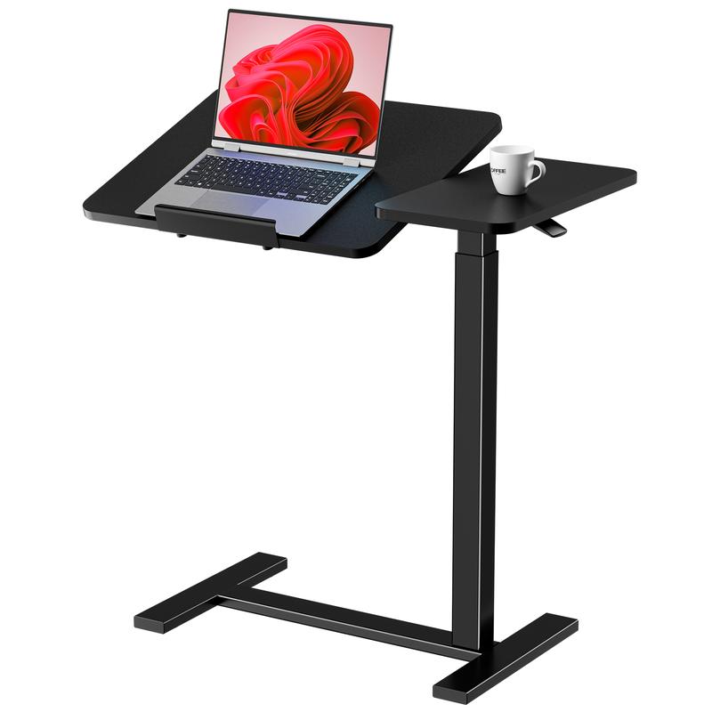 Mesa Auxiliar Ajustable para Cama con Ruedas, Escritorio Móvil para Laptop y PC, Altura Regulable, Tablero Inclinable, Mesa Rodante para Trabajo, Estudio y Oficina en Casa