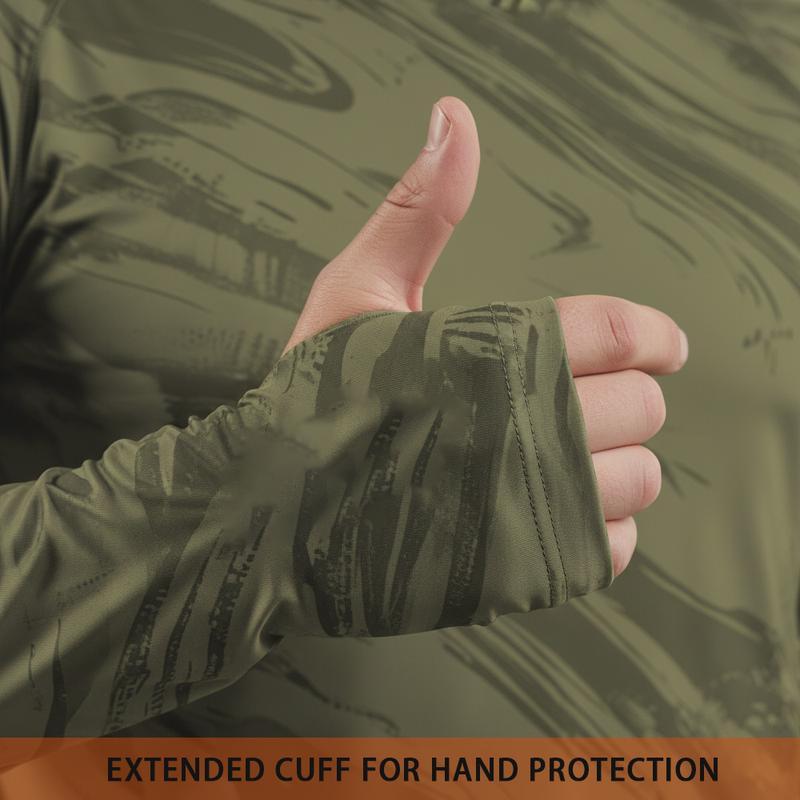 5 Playeras Deportivas para Hombre de Secado Rápido, Transpirables, con Capucha y Cubrebocas, Manga Larga de Compresión para Pesca, Senderismo, Trabajo y Actividades al Aire Libre