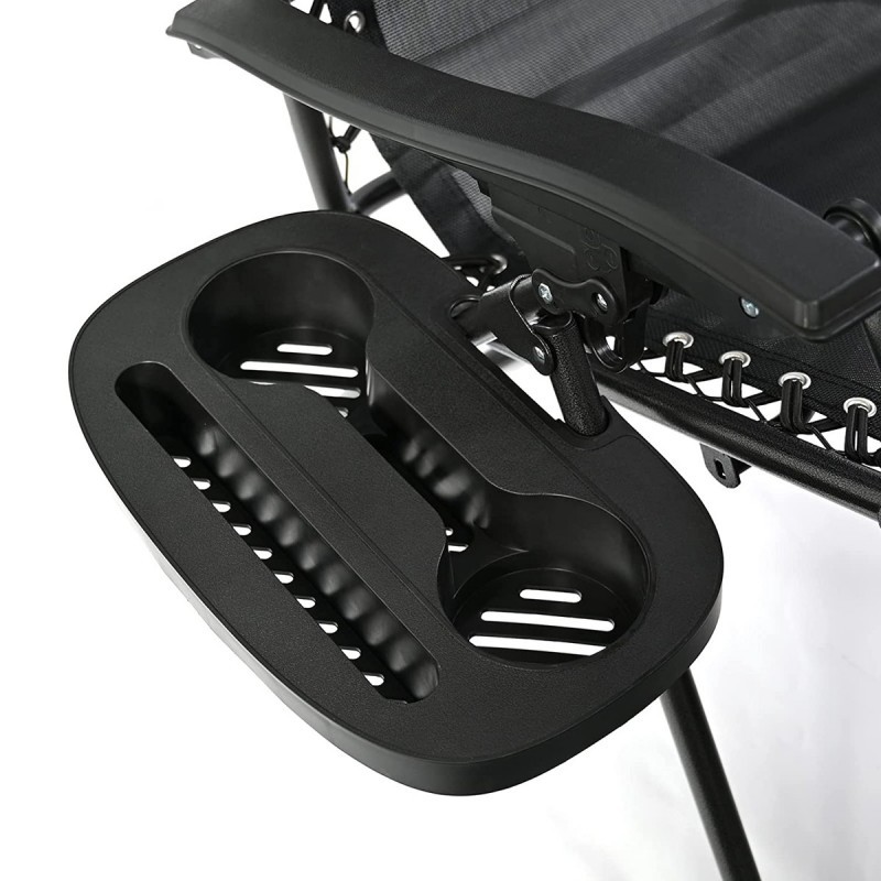 Pack 2 Tumbonas Plegables Exterior T-LOVENDO Gravedad Zero con Portavaso - Sillas Playa Piscina Jardín Terraza 150kg